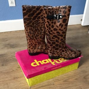 Cheetah rain boots. NWT